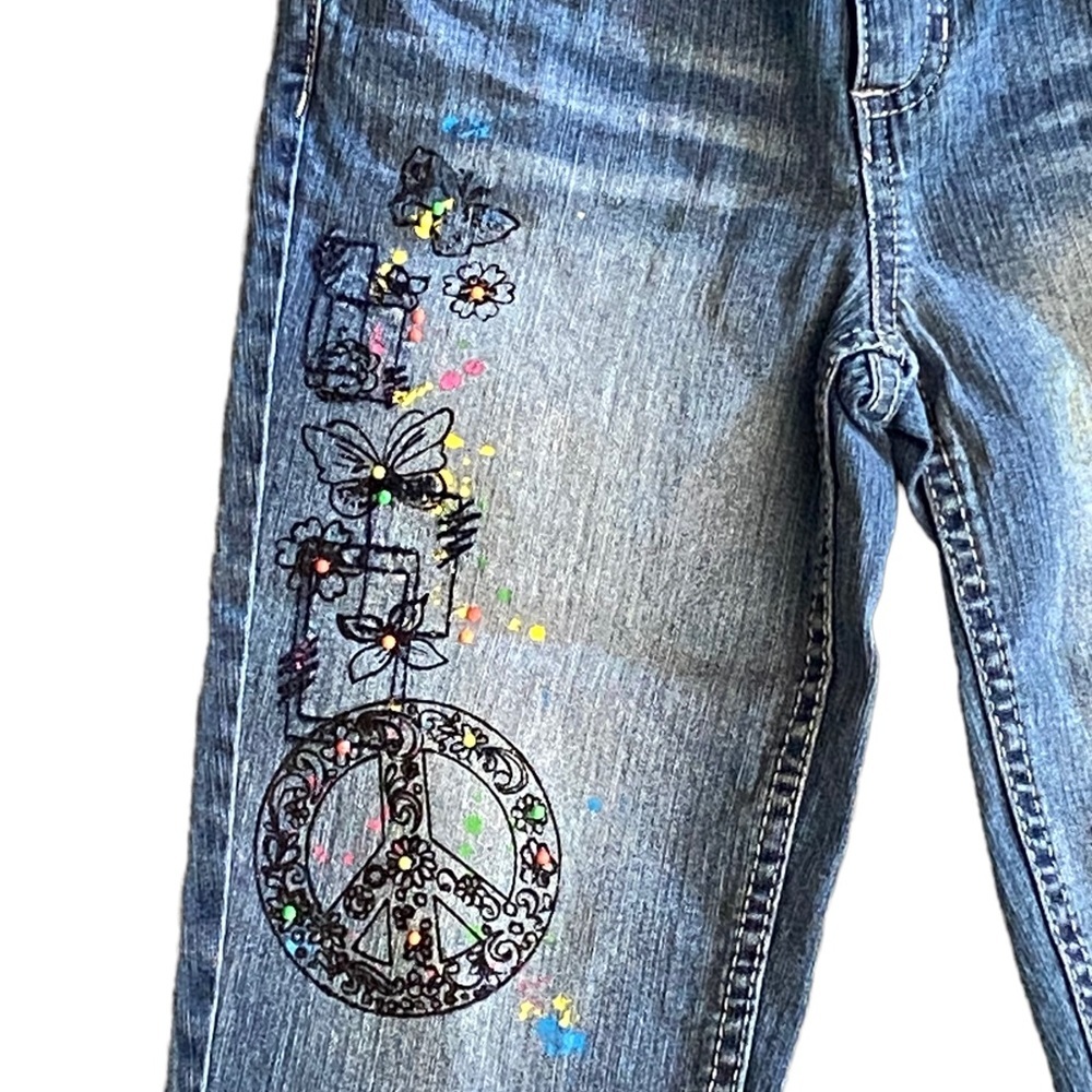 {So} Peace Graffiti Girls Jeans - Picture 3 of 7